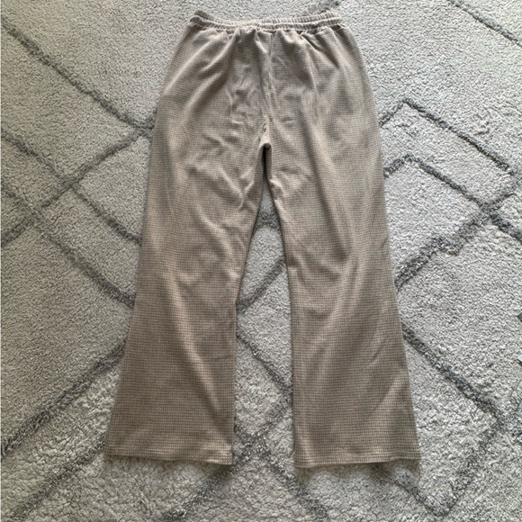 Mus + BomBon Colares Pants high waisted wide leg check tan brown cotton large - Picture 12 of 12
